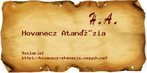 Hovanecz Atanázia névjegykártya